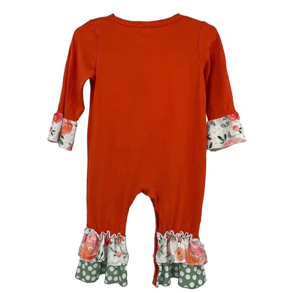 Marie Nicole Ruffle Chicken Long Sleeve Romper Infant Size 6-12 months - Picture 2 of 5